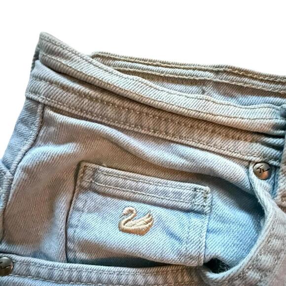 Vintage Gloria Vanderbilt Light Wash Stretch Jeans Swan Logo Size 12 Short - Picture 4 of 6